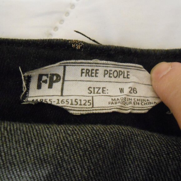 Free People Black Denim With Gold Thread Stars Overalls - Picture 6 of 12